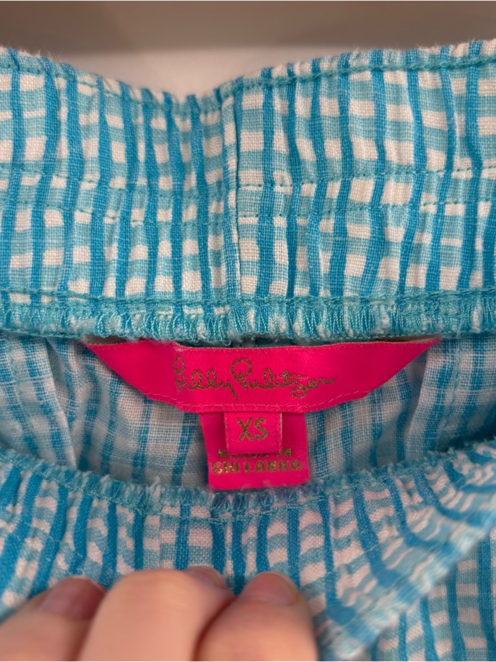 Lilly Pulitzer Lilo Linen Blue Seabreeze Gingham Summer Shorts Size XS - Picture 5 of 7